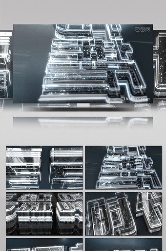 3D华丽透明水晶LOGO片头动画AE模板图片