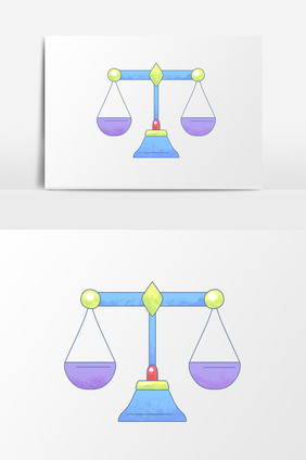 手绘卡通小清新手账元素天平秤