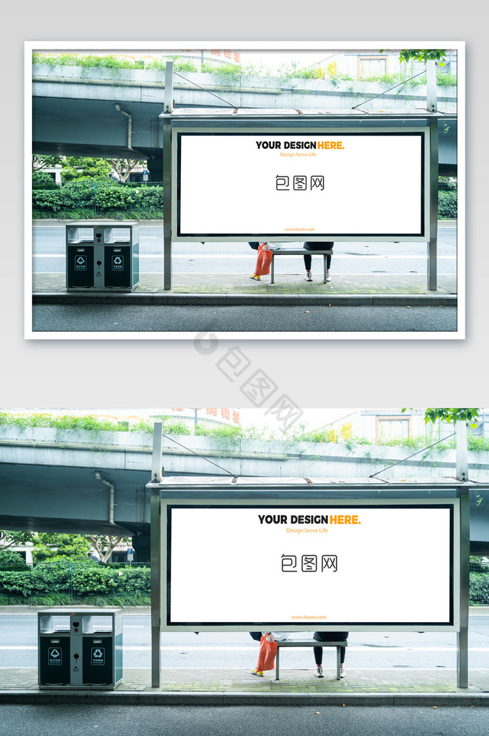 城市基础建设广告位公交站灯箱广告图片