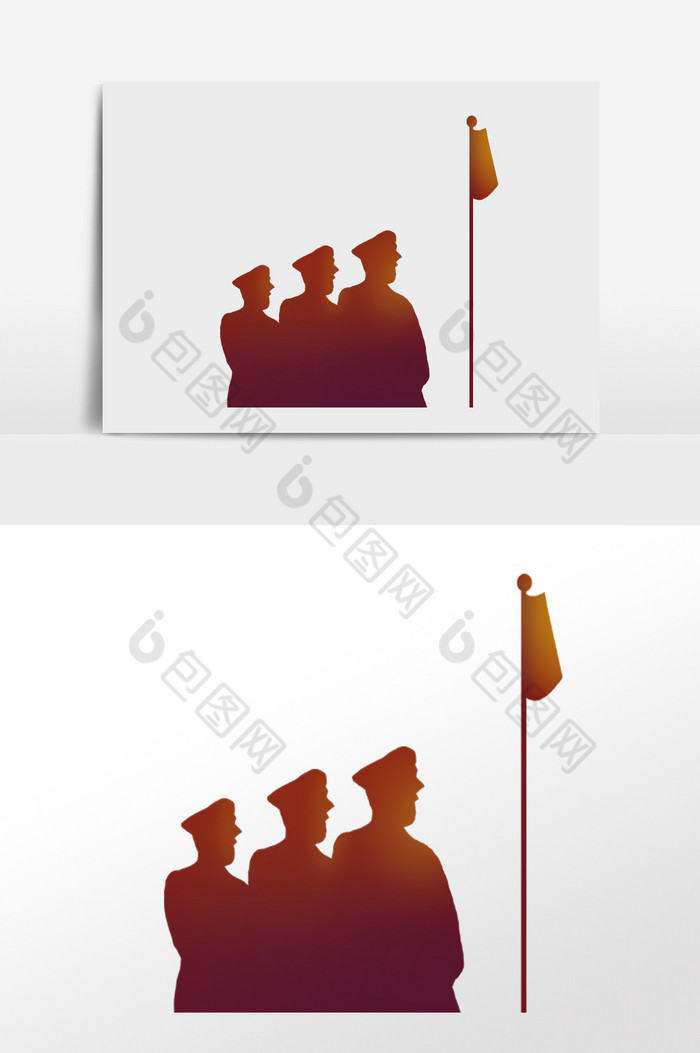 解放军军人人物剪影插画图片图片