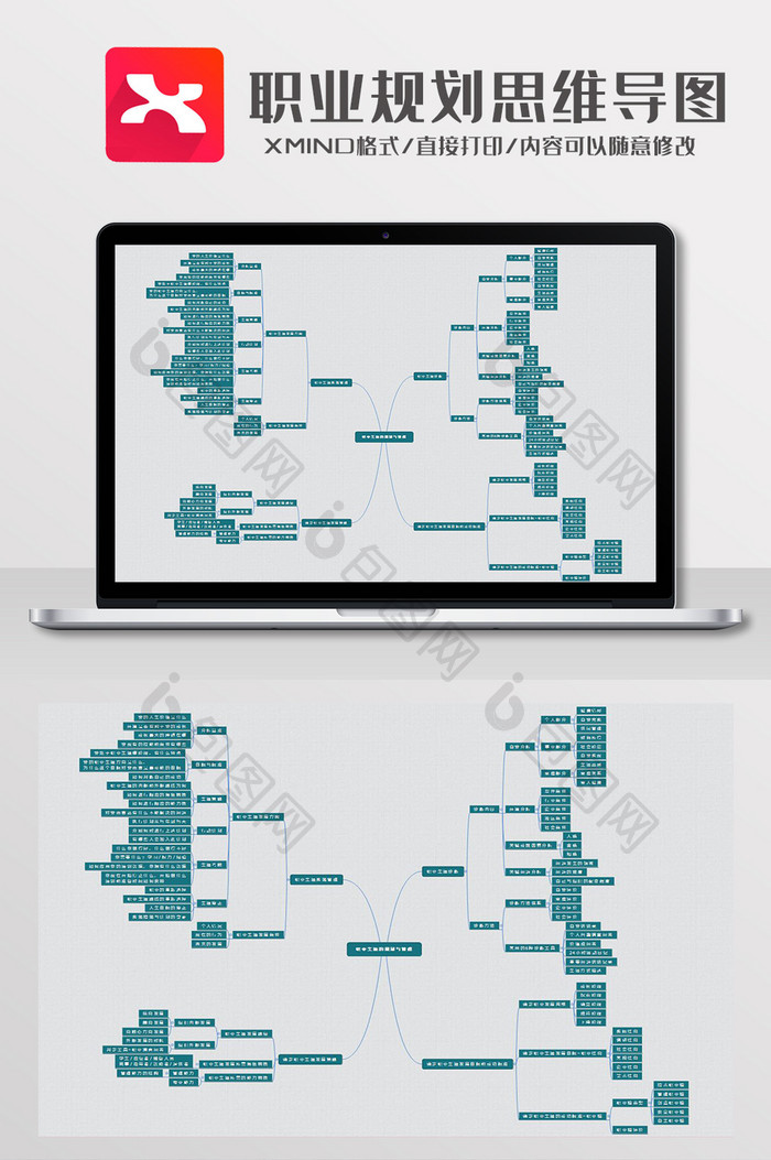 简约风职业生涯规划管理XMind模板