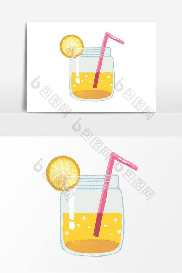 夏天柠檬果汁清凉插画图片图片
