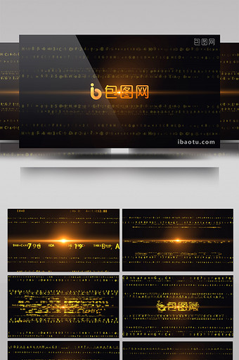 数字代码高科技粒子Logo展示AE模板图片