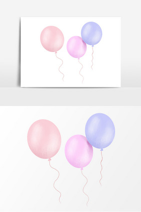 手绘粉色梦幻气球派对装饰