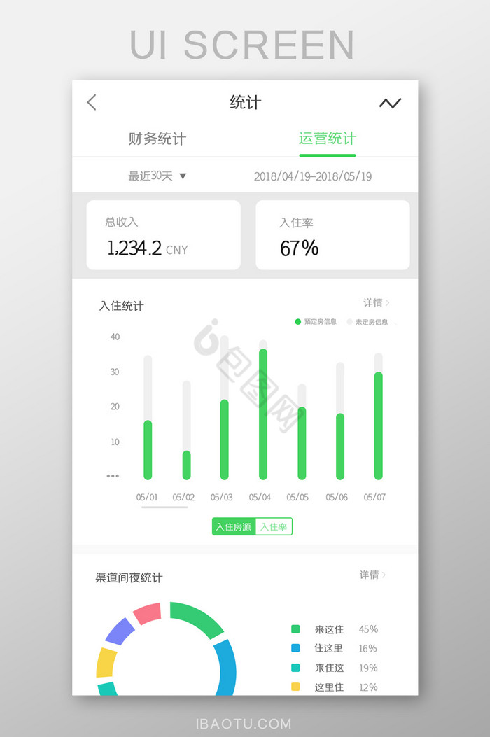 入住APP统计UI移动界面图片