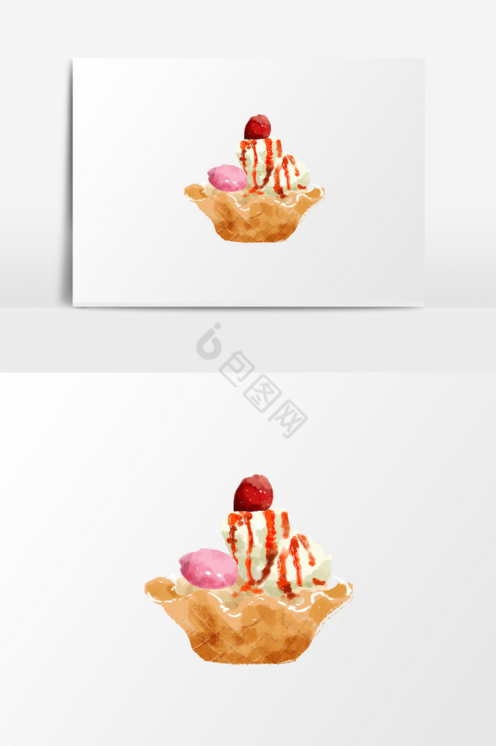 手账华夫饼冰淇淋图片