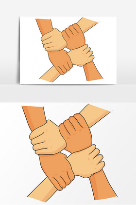 手绘团队精神团结的手势图片