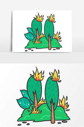 手绘森林大火图片