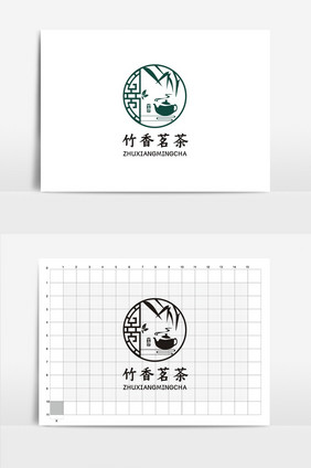 创意竹香茗茶VI标志LOGO设计