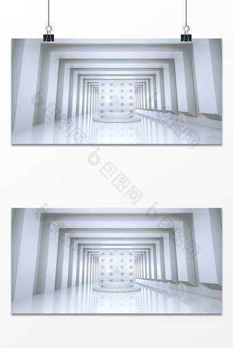 C4D简约白色大气电商促销装饰背景图片