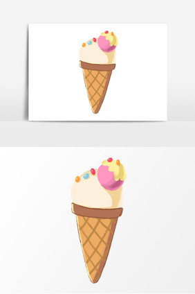卡通夏天冰淇淋巧克力豆蛋筒食物