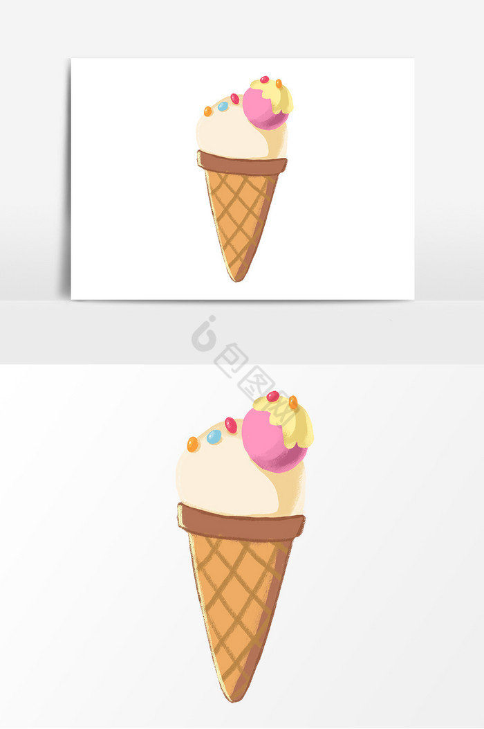 夏天冰淇淋巧克力豆蛋筒食物图片