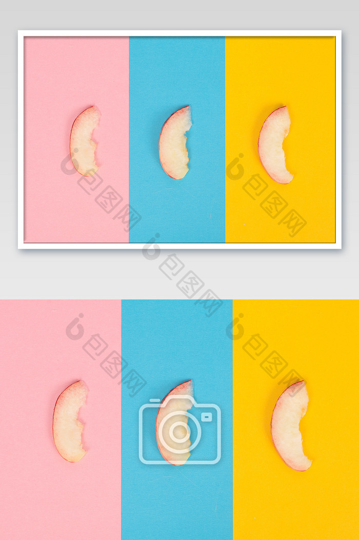 彩色背景桃子图片高清素材