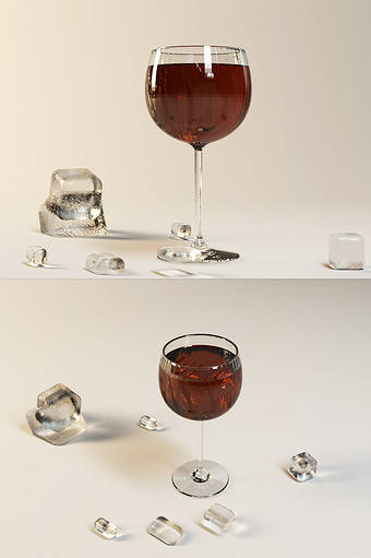 玻璃酒杯 包装样机（OC）图片