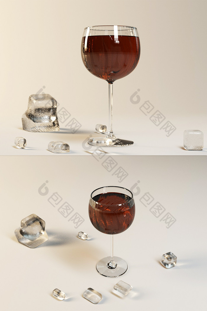 玻璃酒杯包装样机OC图片图片