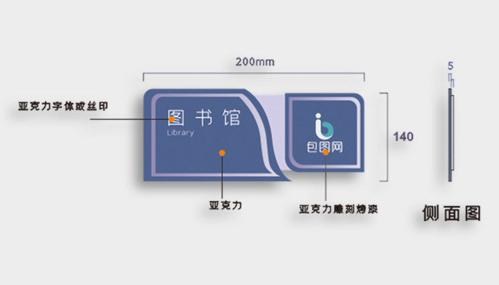 蓝色校园导视系统学校vi导视牌模板设计