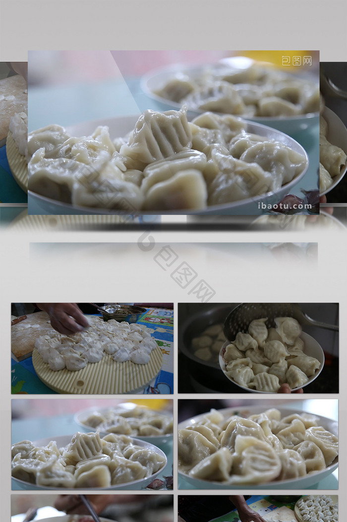 北方节日传统美食水饺子年节食品实拍素材