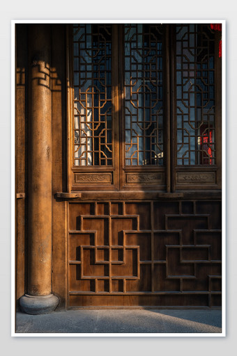 中国木质建筑中式元素木制房子摄影图图片