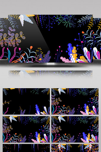 2组4K带通道动态花装饰背景素材图片