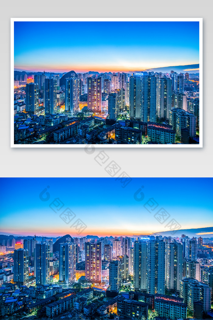 城市夕阳夜景建筑摄影图片图片
