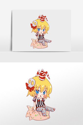 二次元表情包卡通漫画马戏团小丑女图片下载