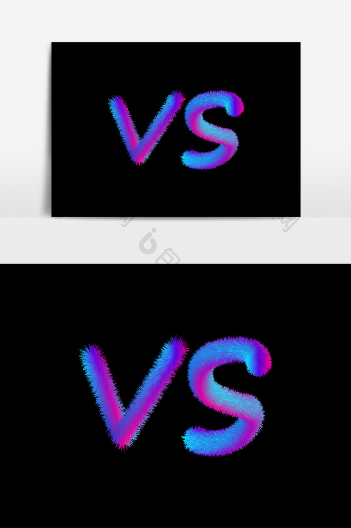 蓝色紫色渐变电商风VS字体设计