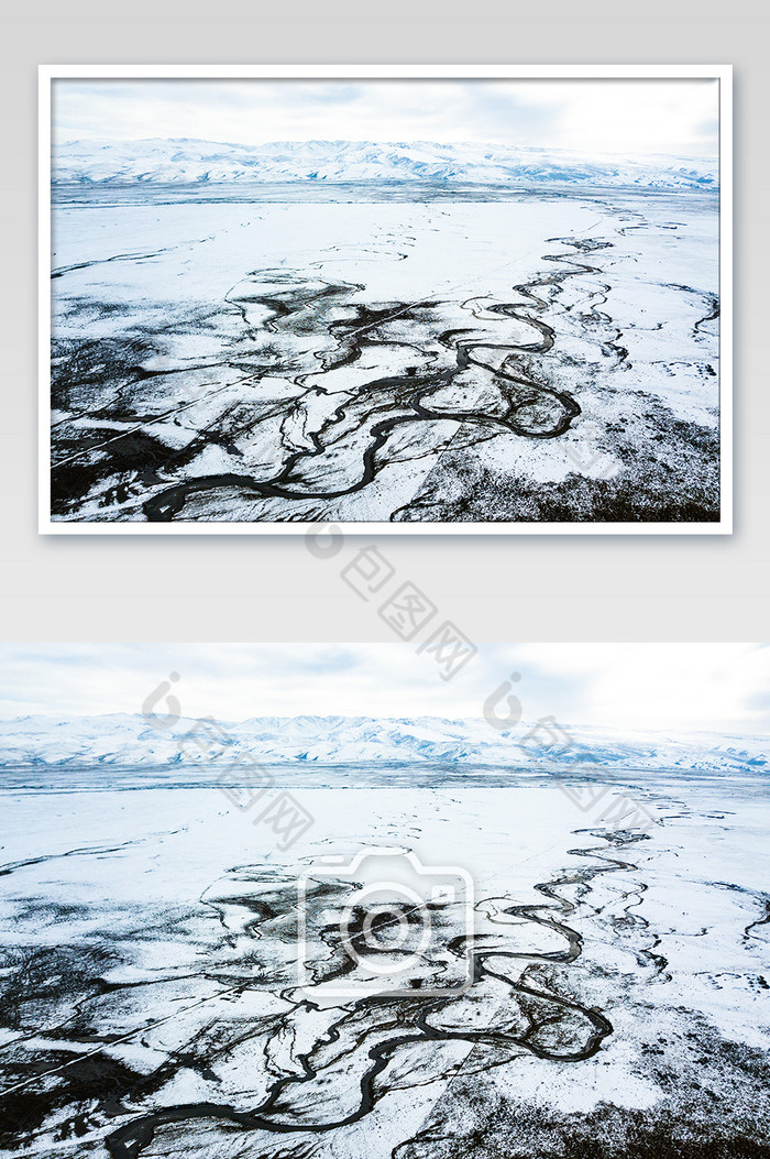 磅礴大气青海湖岸雪山蜿蜒摄影图片图片