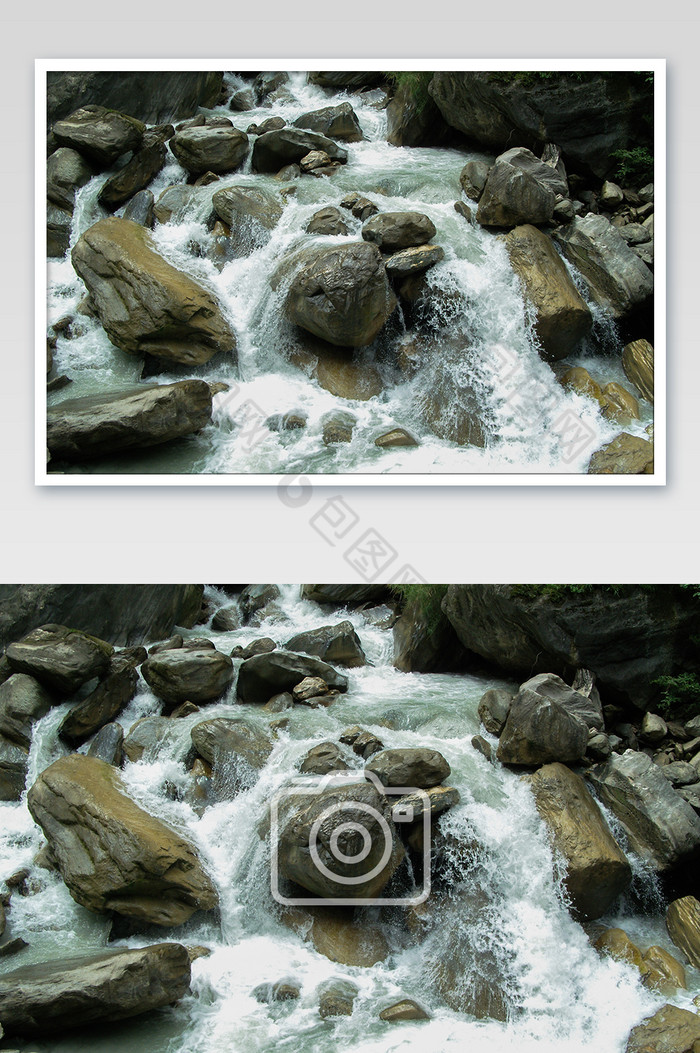 水流激流石头瀑布自然景观摄影图图片图片