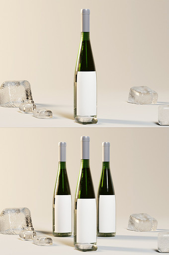 玻 璃 酒 瓶 包装样机（OC）图片