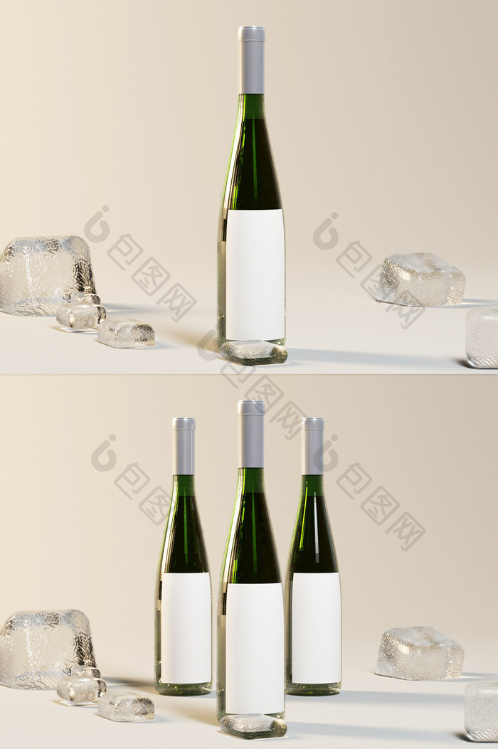 玻 璃 酒 瓶 包装样机（OC）