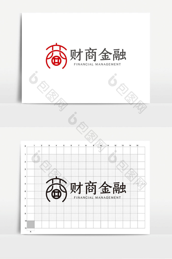 时尚大气简洁金融理财logoVI模板