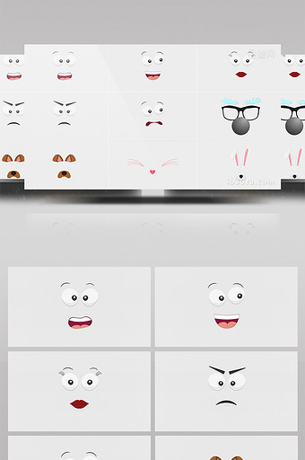 9组带通道卡通综艺表情装饰元素素材图片