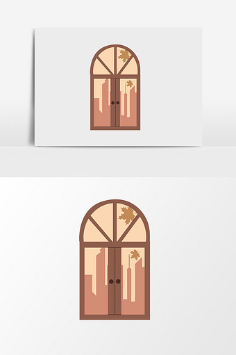 房子窗户插画元素图片