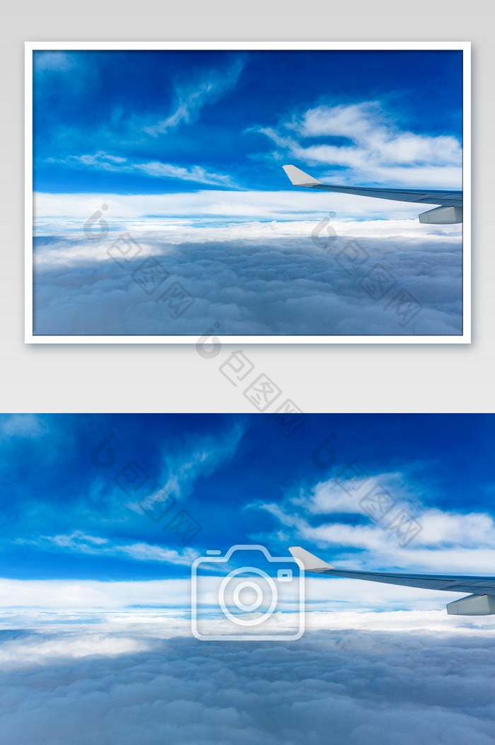 飞机窗外蓝天白云