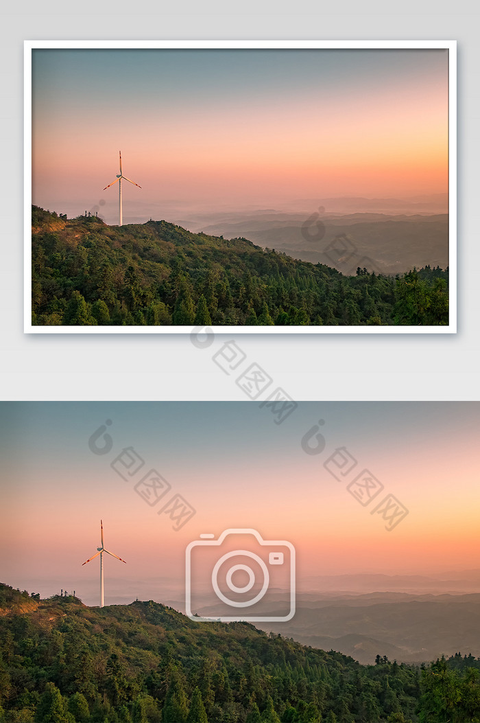 清晨的大悟仙居顶风电场自然风光图片图片