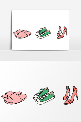 鞋子卡通素材 包图网