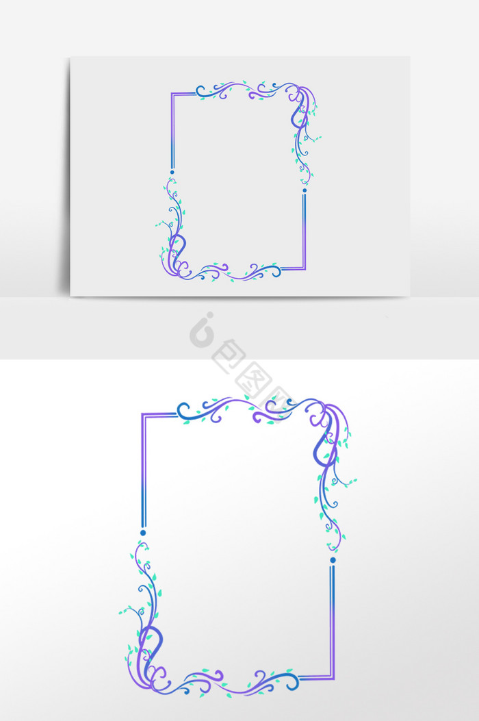 植物花藤装饰边框插画图片