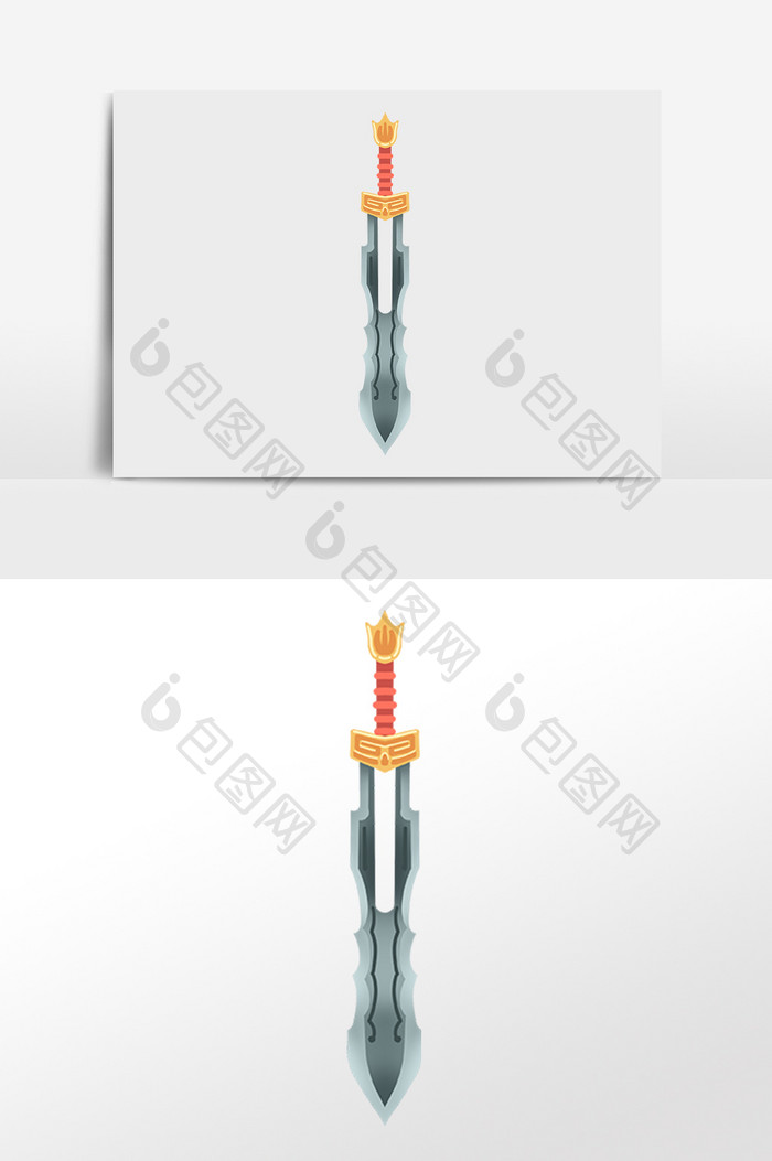 手绘武器游戏兵器武器宝刀插画