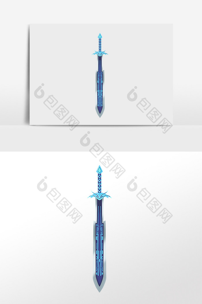 手绘武器游戏道具兵器刀剑插画