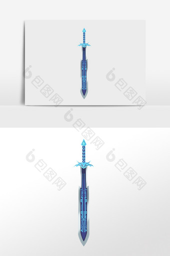 手绘武器游戏道具兵器刀剑插画图片