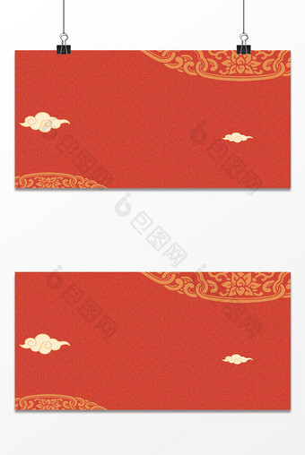 红色中国风祥云背景图片