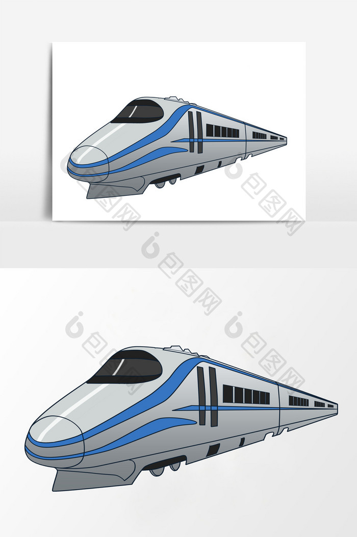 手绘火车动车元素