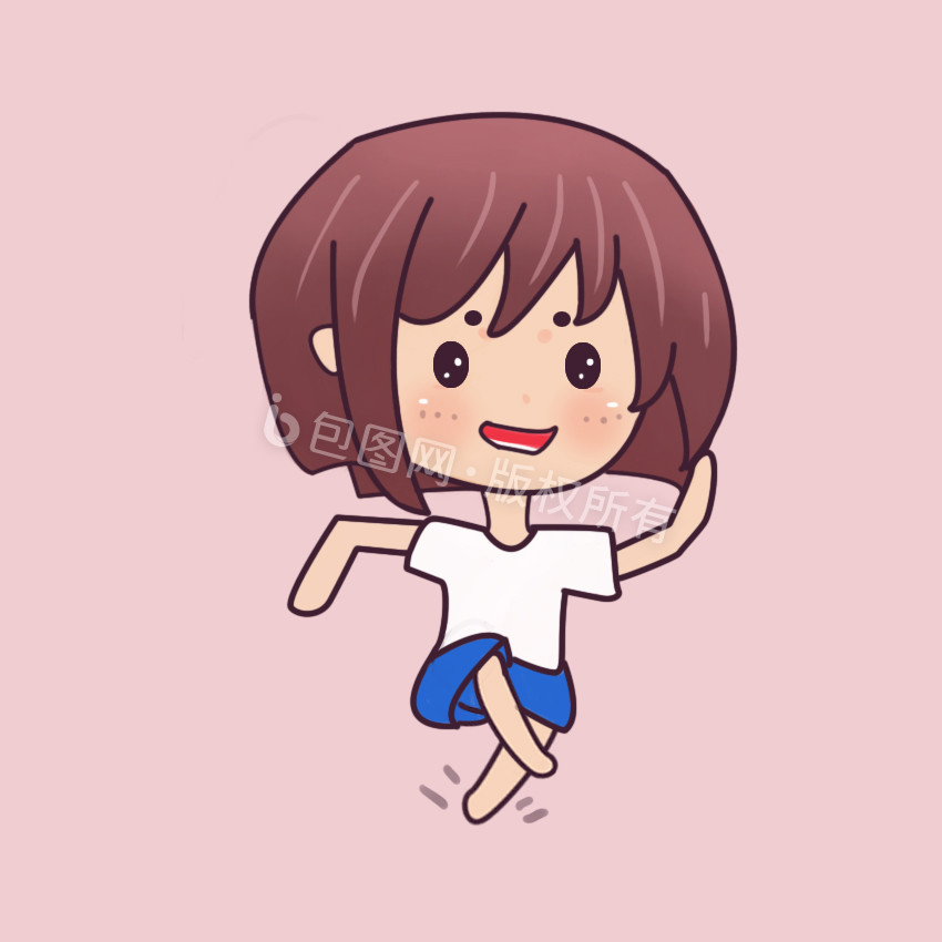 可爱小女孩疾跑gif表情