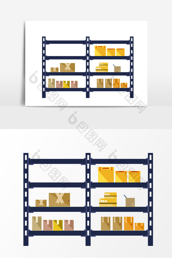 快递物流货运物品架子元素