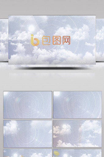 阳光云朵白色光斑logo开场AE模板图片