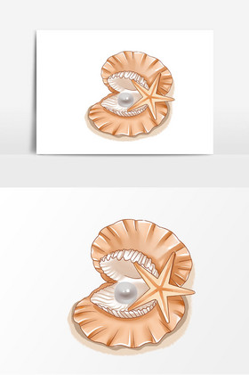 贝中贝海星珍珠蓝色创意花贝环微信公众号封面配图贝壳里的珍珠音乐