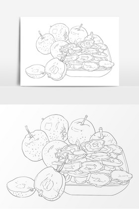 线描植物山楂