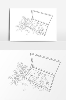 线描中药鹿茸元素图片