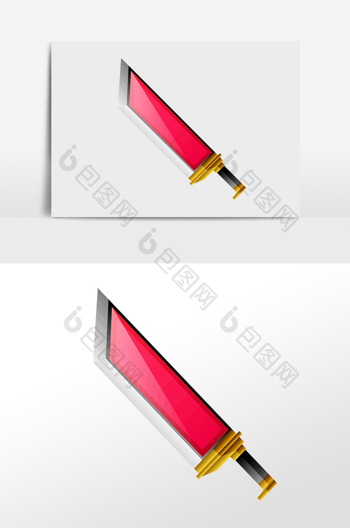 手绘兵器游戏兵器武器大剑插画