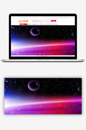紫红色 星球科技感 海报背景机样图